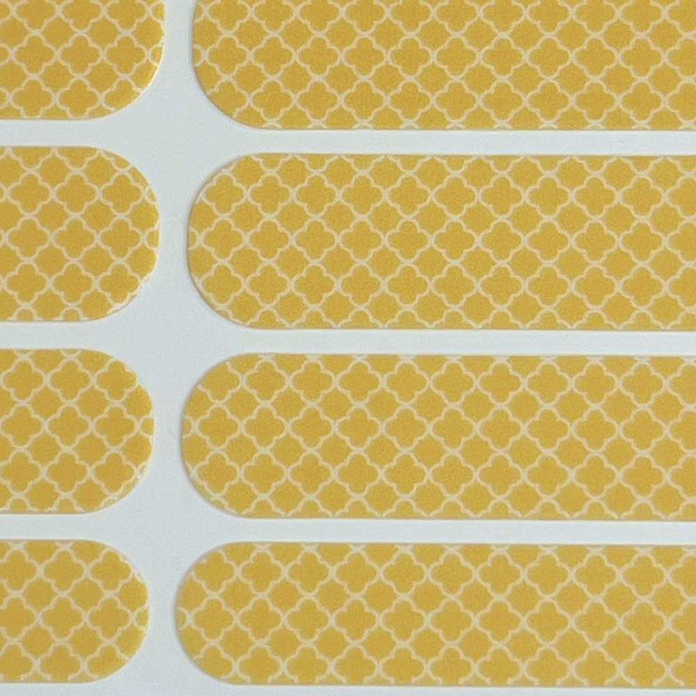 Jamberry Nail Wraps yellow Lemon Quatrefoil style